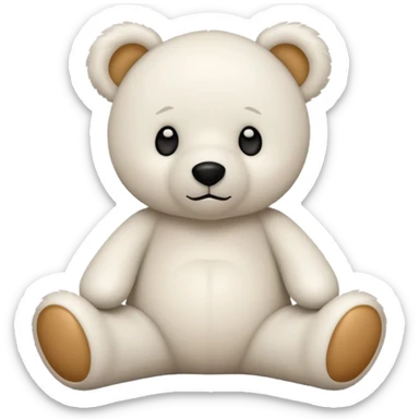 White teddy bear sitting sticker