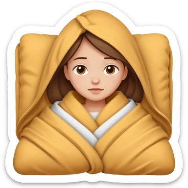 cute girl cosy blanket emoji sleepy in  sticker