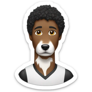 Man and woman and black and White border collie sticker