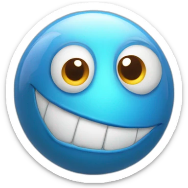 3d sphere with a cartoon genie skin texture with big happy eyes sticker