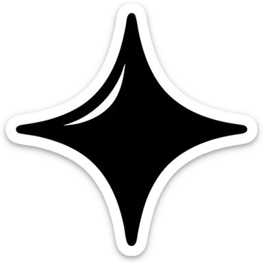 solid icon of a small shiny star on a glossy black high-end vehicle surface, minimal subtle reflections, focus on mirror shine, elegant and minimal sticker