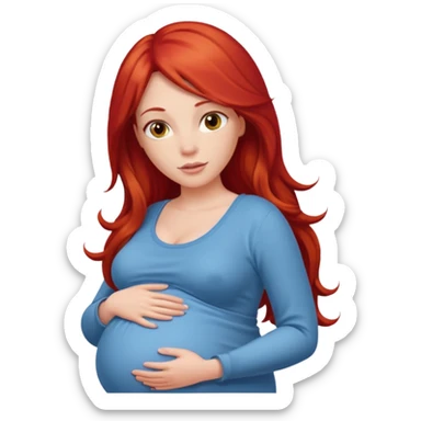 Pregnant woman with red hair  sticker