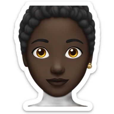 dark skin girl with septum and hidden  dark hair coloring sticker