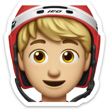 Carolina Hurricanes hockey fan, who is crying,  wearing a hockey helmet sticker