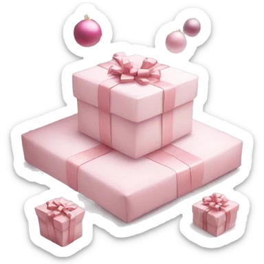 Light pink Christmas gifts under a white Christmas tree  sticker