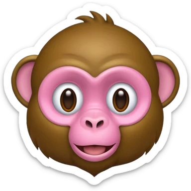 crie o emoji de um macaco rosa sticker
