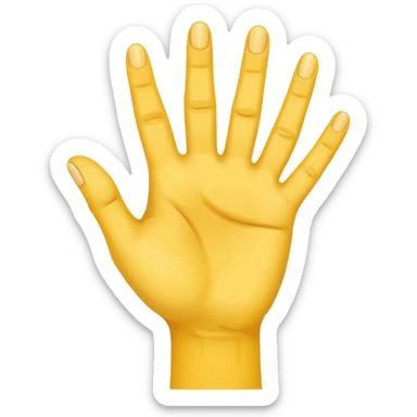 hand needs not be deformed.  NORMAL yellow hand holding up 4 fingers sticker