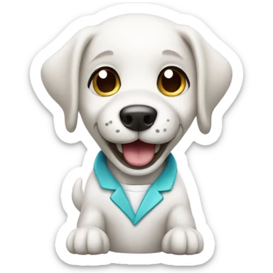 Puppy who is a dentist sticker