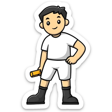 cartoon sticker of a man with a peg leg sticker