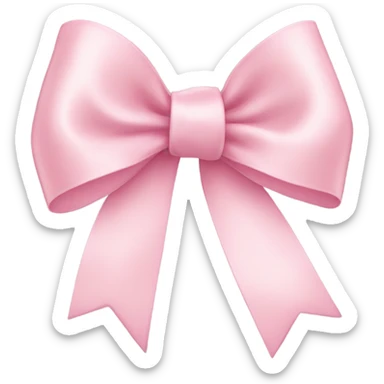 light pink ribbon bow sticker