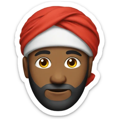Habibi red turban sticker