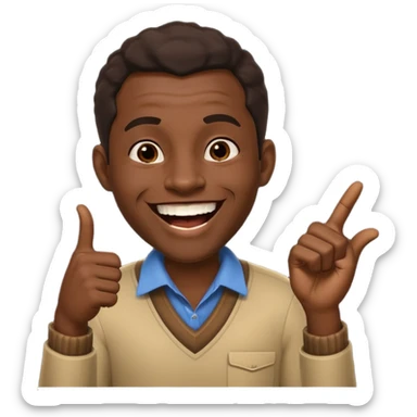 African man pointing and laughing sticker