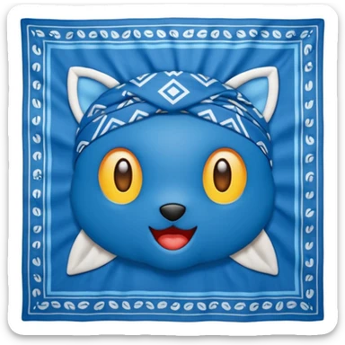 Blue Moji bandana sticker