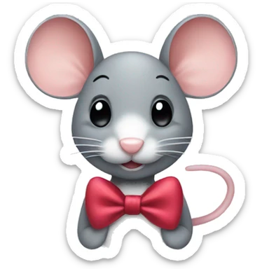 mouse with bow sticker