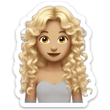 angel fairy with wings and long curly blond hair sticker