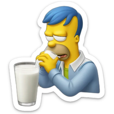 Grue drink Milk with homer Simpson sticker