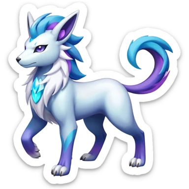Shiny Colorful Iridescent Cobalion-Suicune-fakemon (full body) sticker