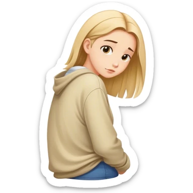  slouching back funny obvious slouch, girl sticker