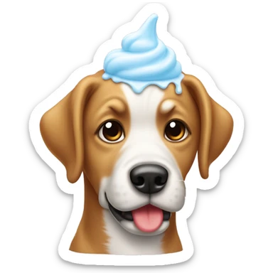 Chien avec une glace sticker
