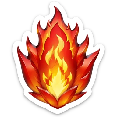 Red flaming crystal with a $ carved into the center of the crystal. sticker