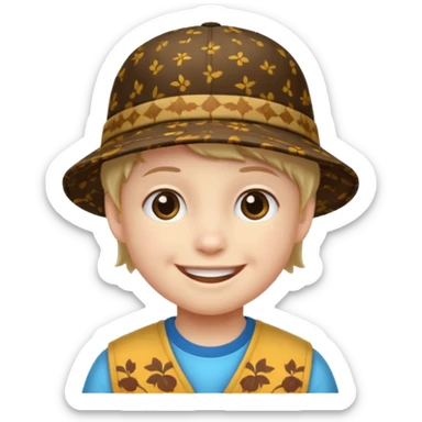 print hat with kid sticker