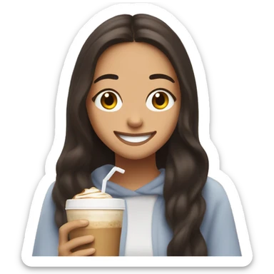 Olivia Rodrigo smiling with cold coffee sticker