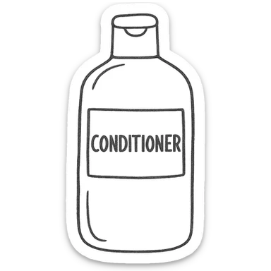 A bottle of conditioner sticker