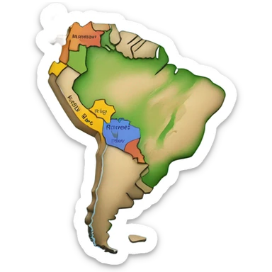 South America map sticker