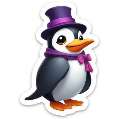penguin mage cute little in love sticker