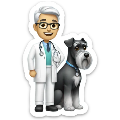 Dr with schnauzer  sticker