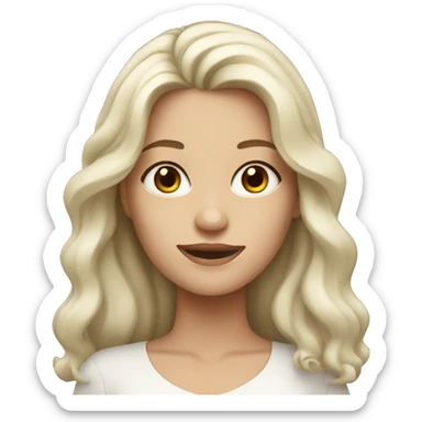 A white woman with long wavy black hair And brown eyes sticker