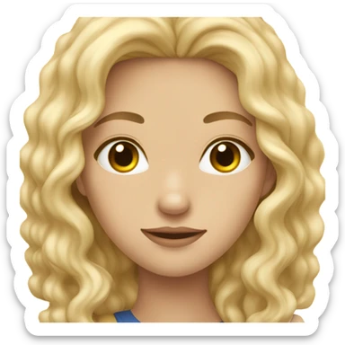 A very extremely beautiful teenage girl with long blonde Korean wavy hair sticker