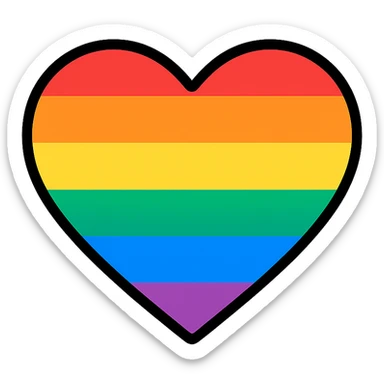 heart emoji with rainbow pride flag colors sticker