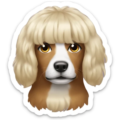 Dog wearing a wig  sticker