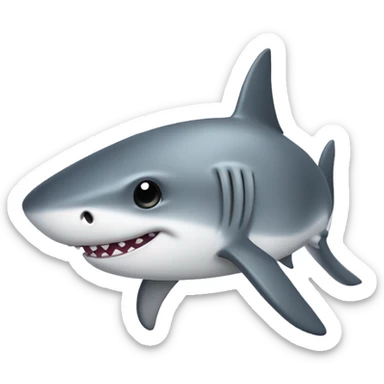 Cute soft gray shark sticker