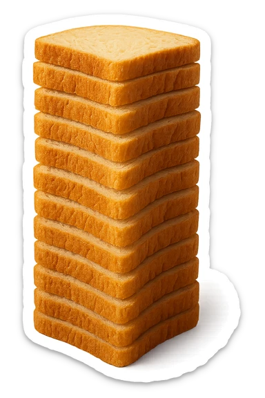 TORRETTA DI FETTINE DI PANE,  iperrealistico 4k sticker