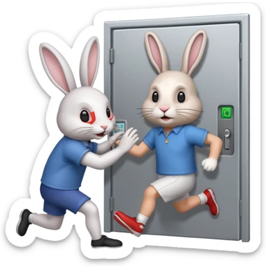 I want the alliance leader to kick me out of the alliance and close the door, so that they both look like rabbits.استیکرش با متن کیبورد باشه sticker