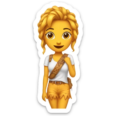 Chica con jirafa sticker