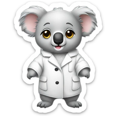 cute koala wearing white coat sticker
