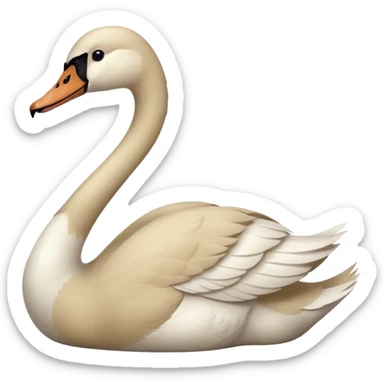 pastel khaki swan sticker