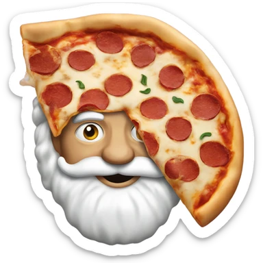 A Santa clause pizza sticker
