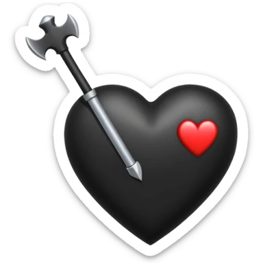 Corazón negro con una flecha sticker