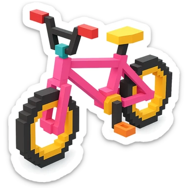 розовый велосипед BMX, no background sticker