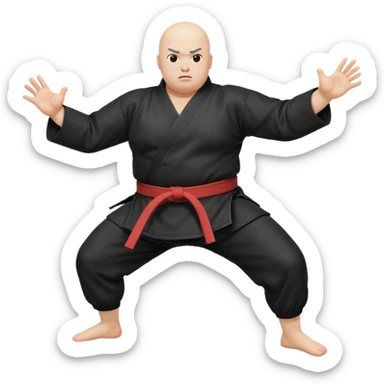 Fat white bald ninja that loves to salsa dance and has diarrhea, but he’s trying to hide it and from Wisconsin who is unathletic trying to do karate high kicks and moves in an unathletic way sticker