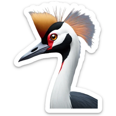 Black crowned crane sticker