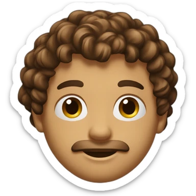 homme peau bronzé cheveux brun bouclés  sticker