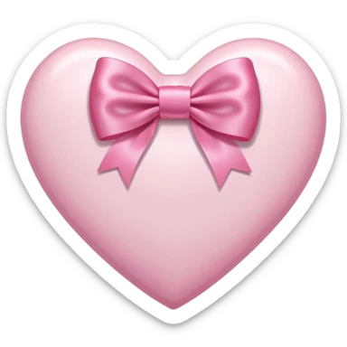 A White Heart with a pink bow around it sticker