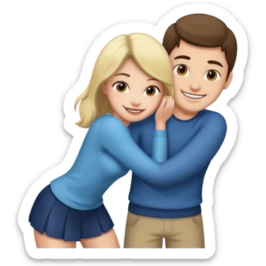 Girl bending over infront of guy sticker