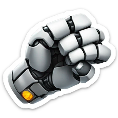 A robot fist fighting a human sticker