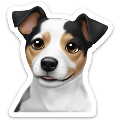 Chiwawa Jack russell mix black body and a little white sticker